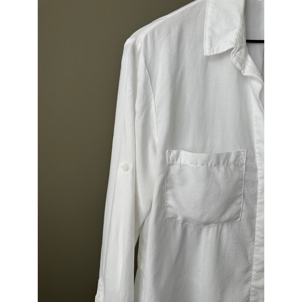 Cloth & Stone White Split Back Button Down Small - image 2